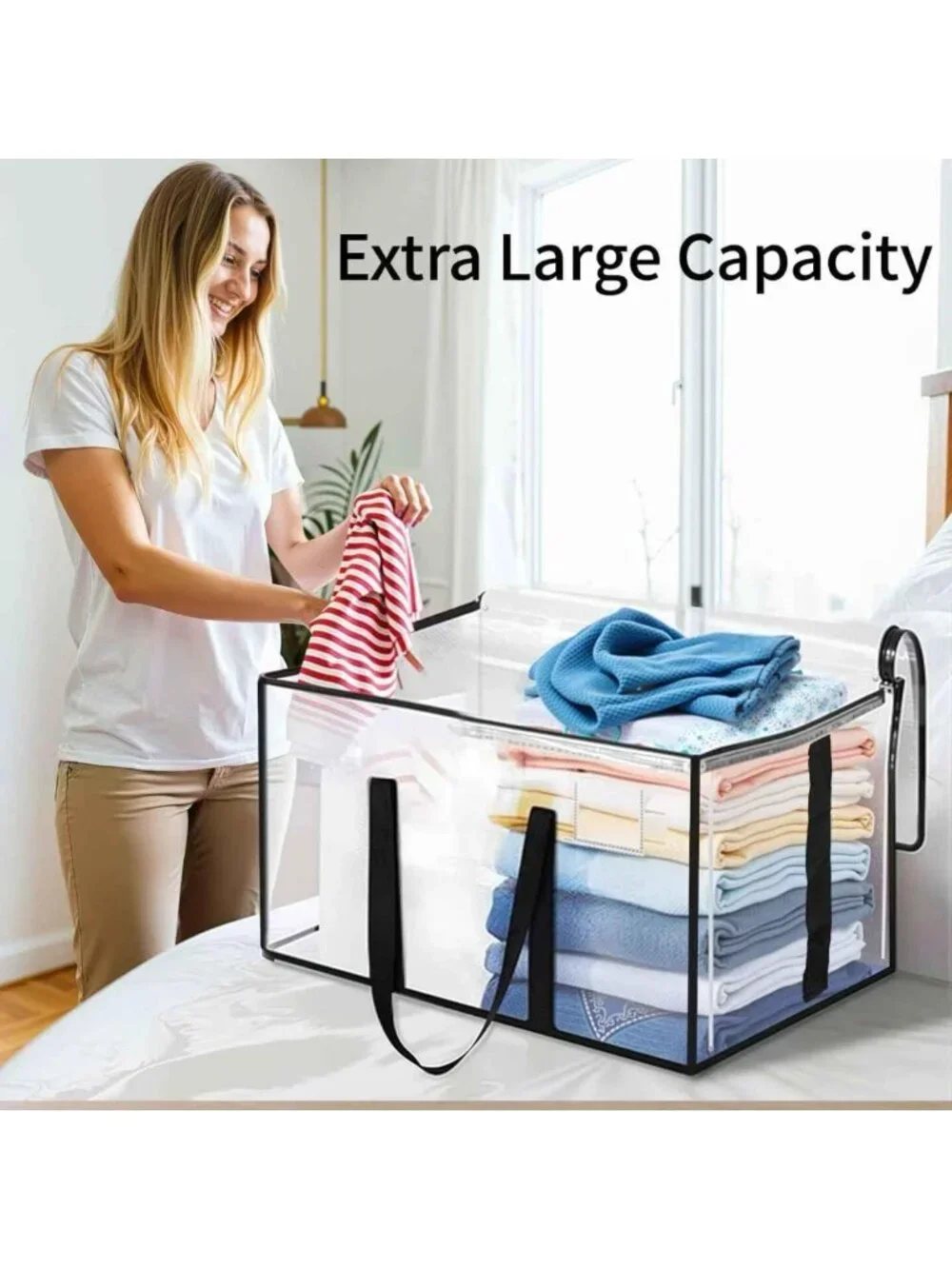 Extra Large Heavy Duty Waterproof Moving Bags - 8 Pack Storage Totes with